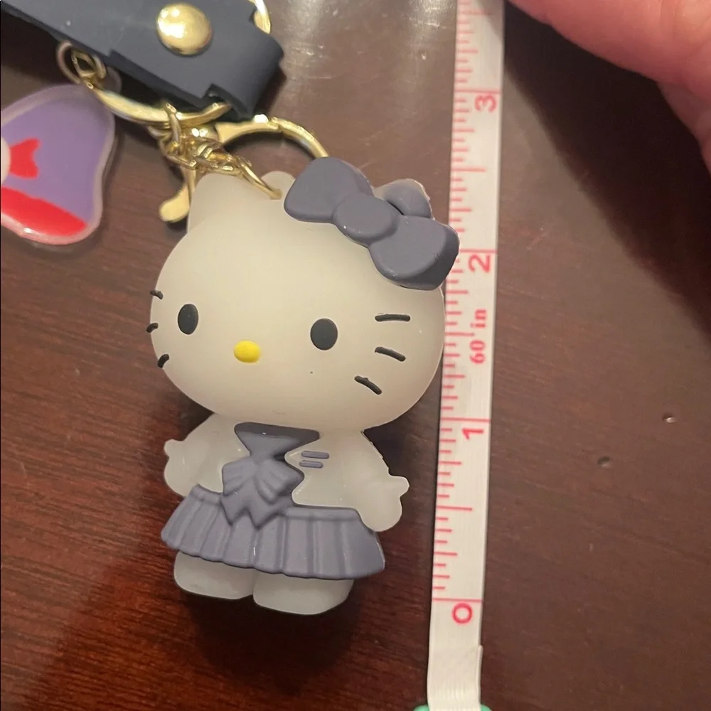 Hello Kitty Keychain with Navy Accents new